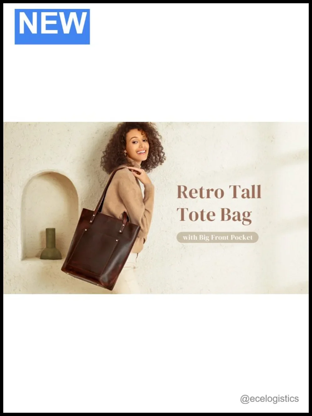 Leather Tote Bag for Women with Laptop Compartment and Luggage Sleeve Work